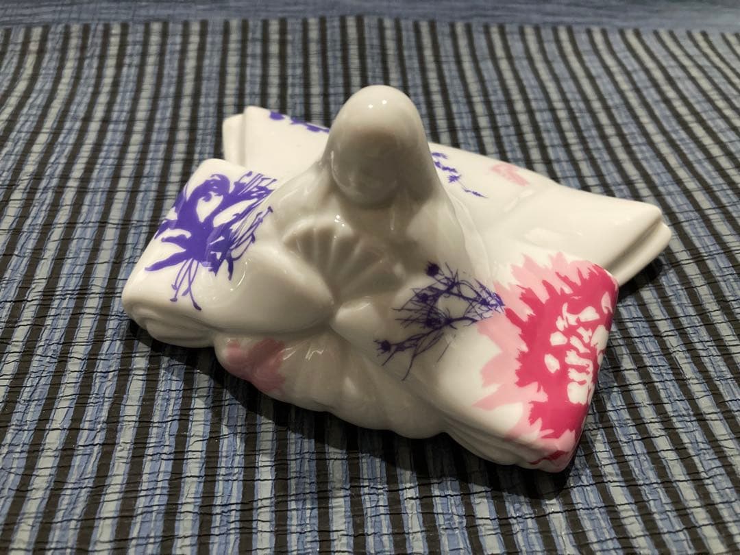 新品　座り雛・内裏雛/ポーセラーツ 焼成見本品：陶磁器製 節句 ディスプレイ