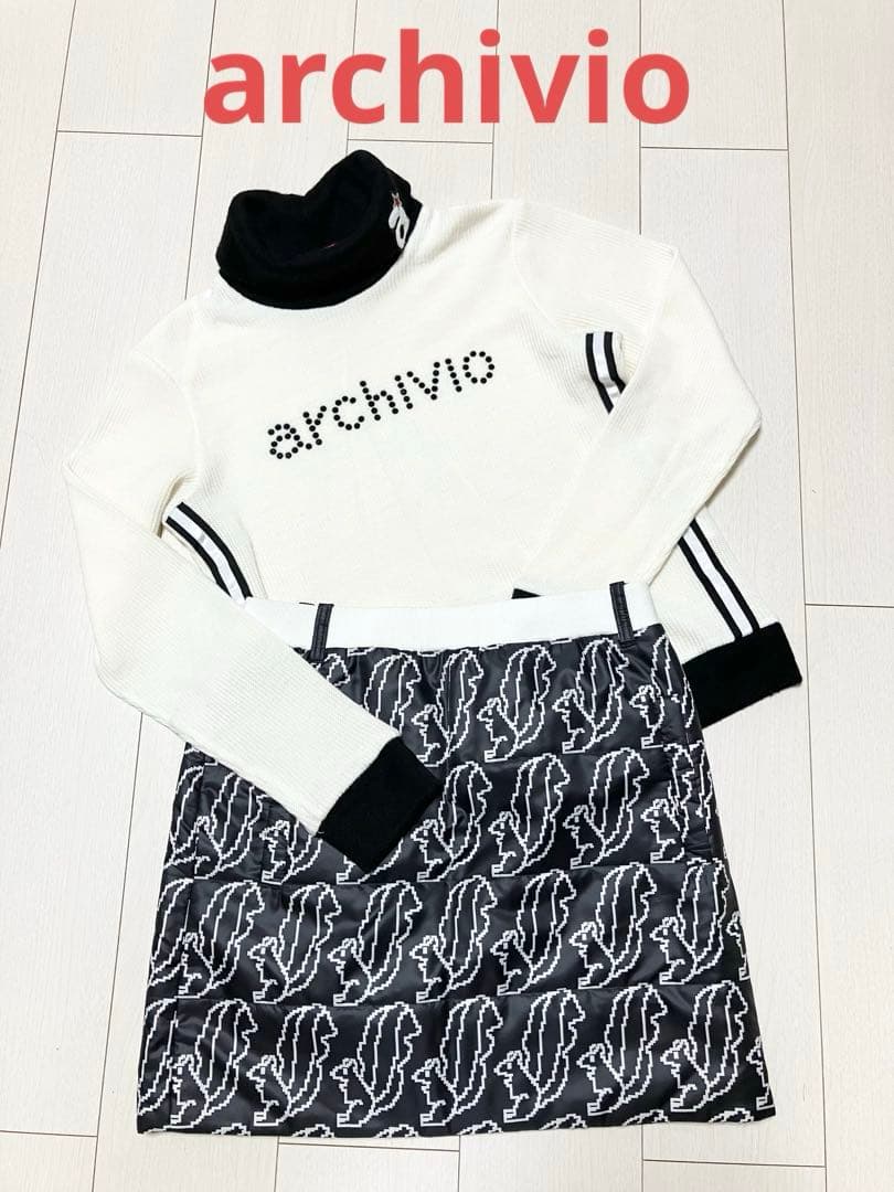 (美品)アルチビオ タートルネックセーター・リバーシブル中綿スカート サイズ38
