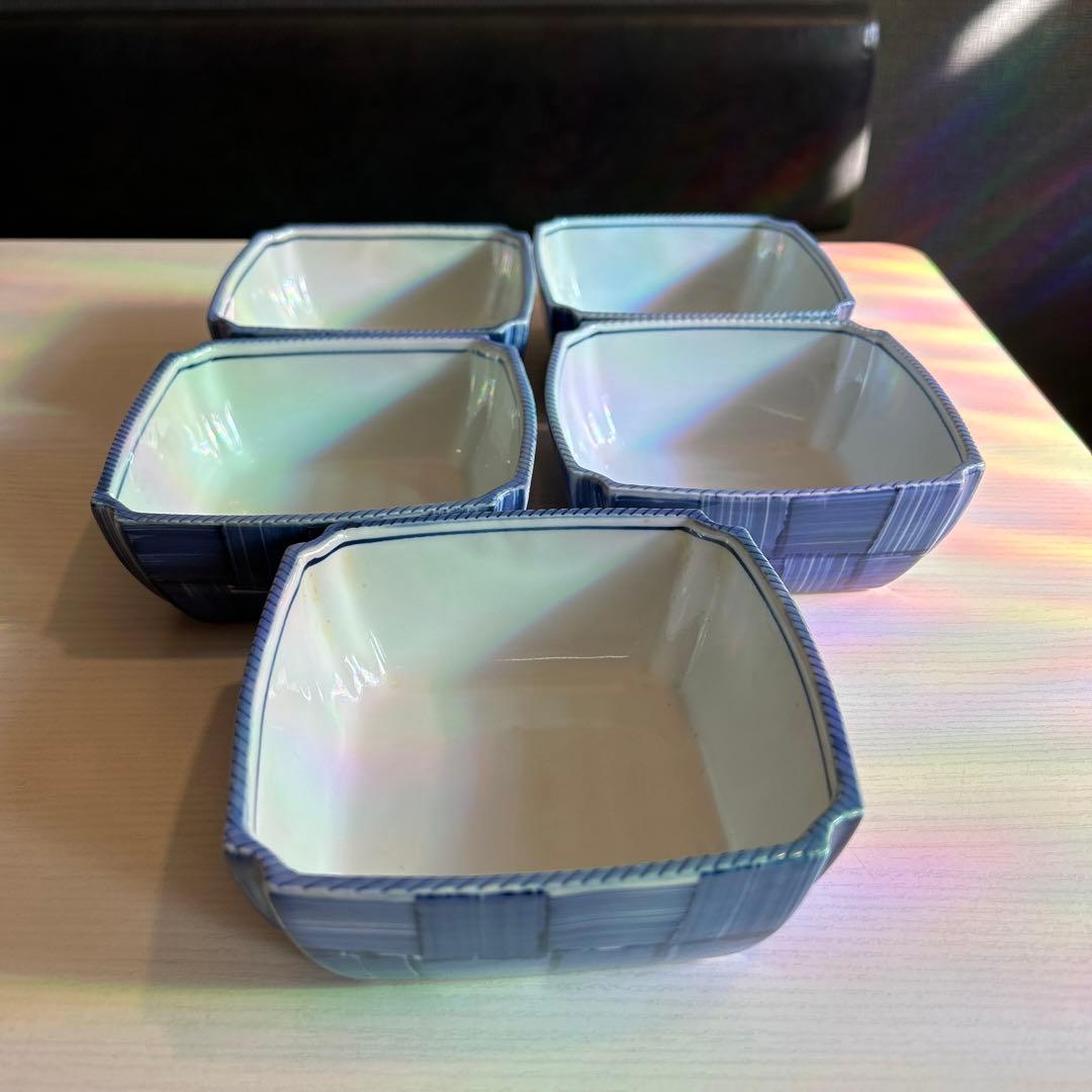青白ストライプ食器セット 15点