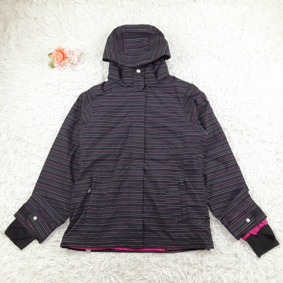 美品◎ROXY ロキシー スノボウェア3点セット ゴーグル付 ブラック グリーン