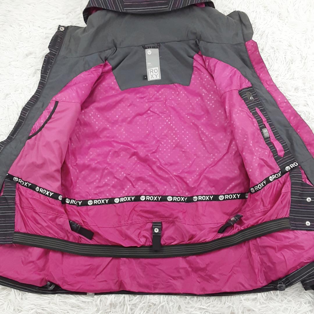 美品◎ROXY ロキシー スノボウェア3点セット ゴーグル付 ブラック グリーン