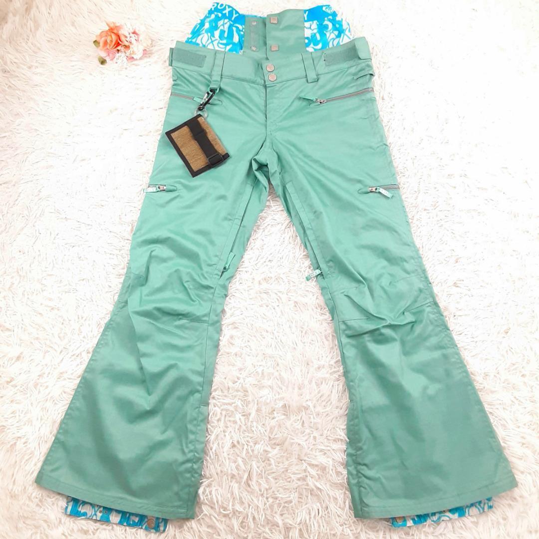 美品◎ROXY ロキシー スノボウェア3点セット ゴーグル付 ブラック グリーン