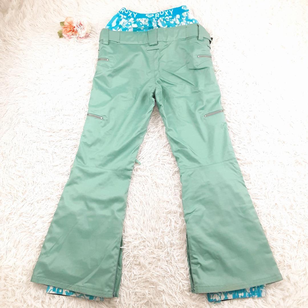 美品◎ROXY ロキシー スノボウェア3点セット ゴーグル付 ブラック グリーン