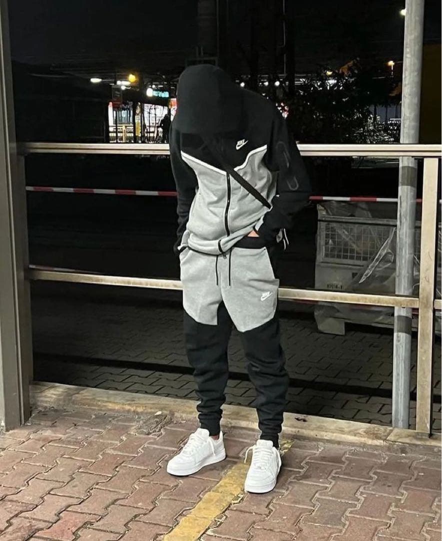 【廃盤旧テック激レア】NIKE ナイキテックフリース　グレーブラック上下XS