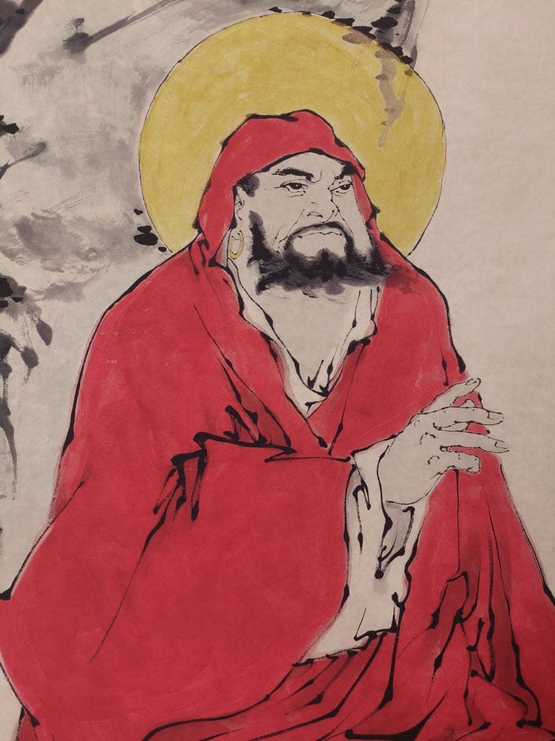 【范曾】达摩神悟 中国画 掛け軸 水墨画 和室 玄関 茶室 壁掛け 美術品