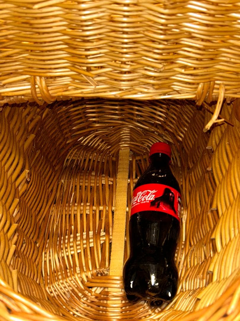 美品 大きい蓋付オーバルバスケット ピクニックバスケット 特大サイズ　英国購入