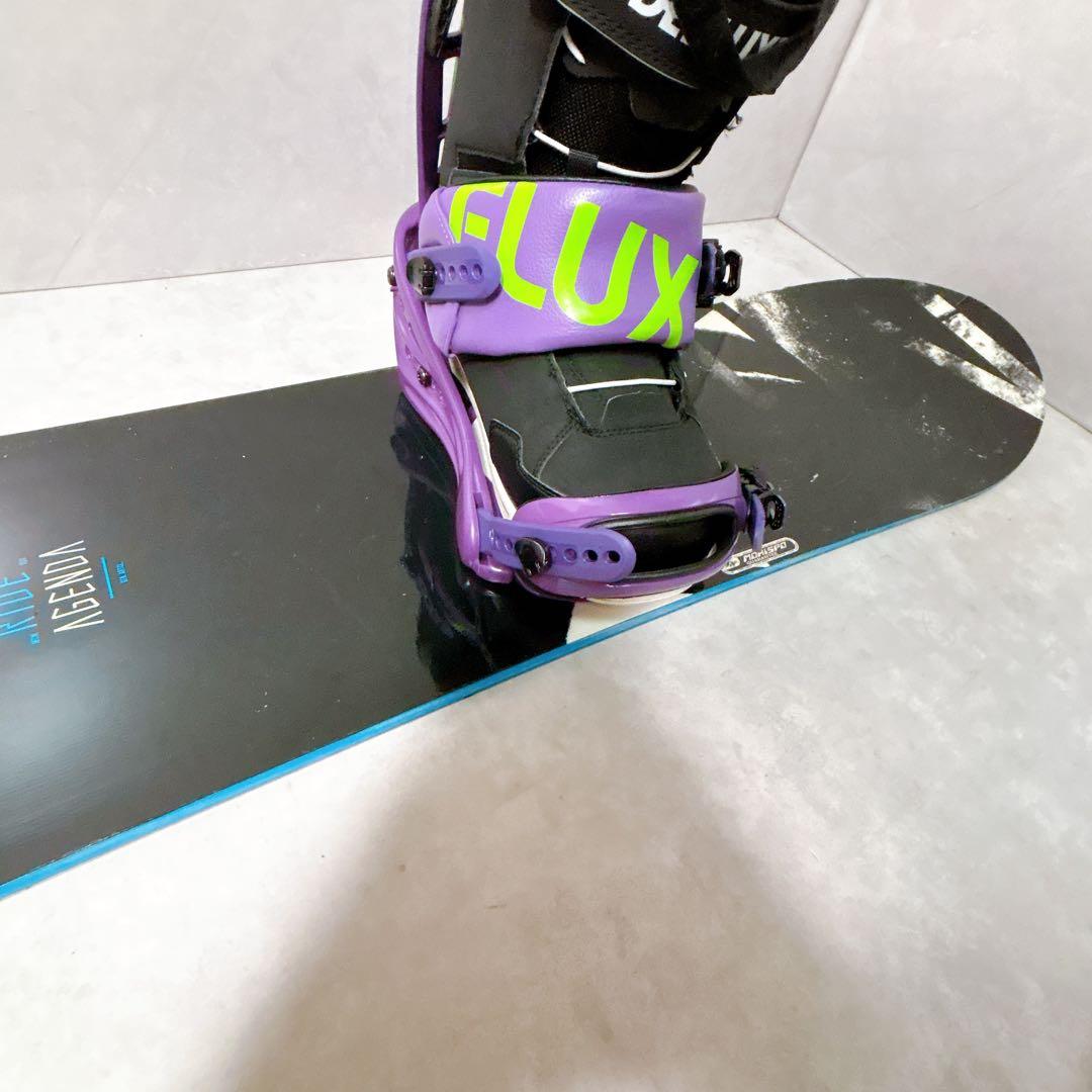 RIDE AGENDA 152cm×FLUX スノーボード 3点セット　Wax済