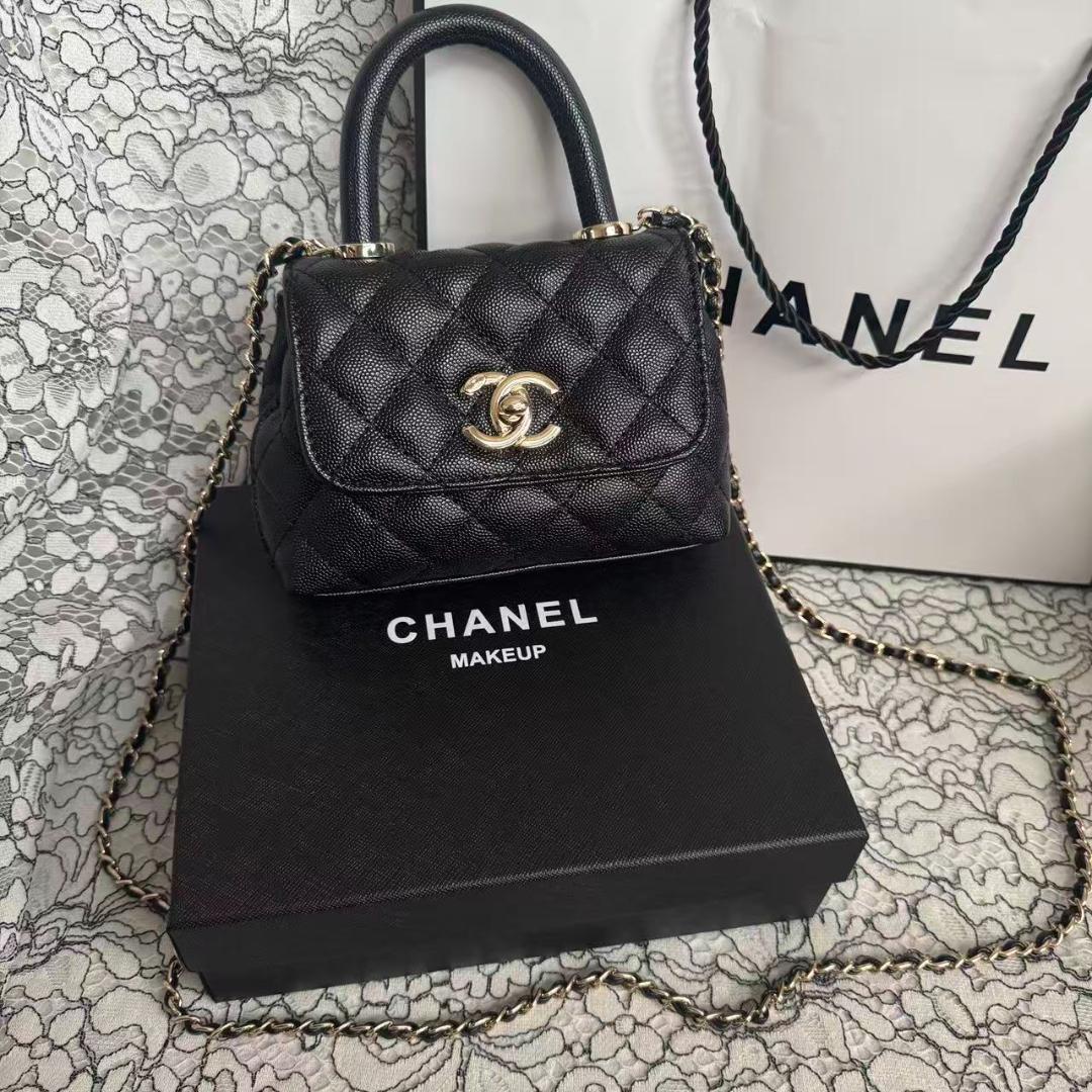 CHANEL ノベルティ チェーンショルダーバッグ トップハンドル ブラック