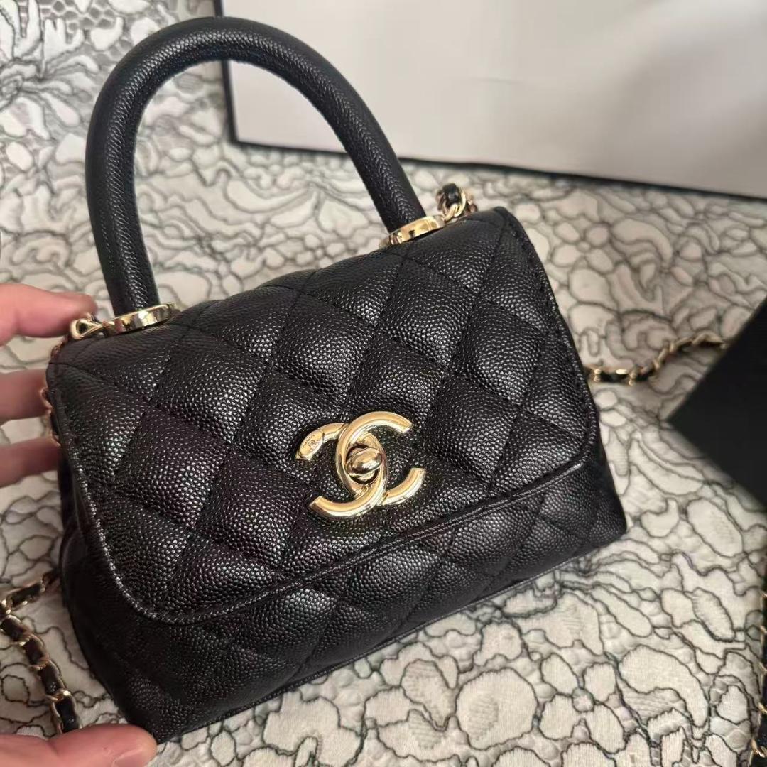 CHANEL ノベルティ チェーンショルダーバッグ トップハンドル ブラック