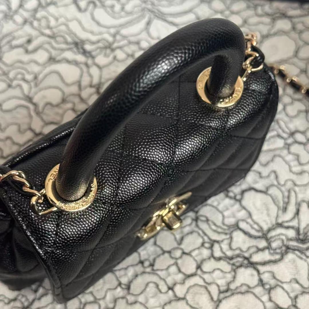 CHANEL ノベルティ チェーンショルダーバッグ トップハンドル ブラック