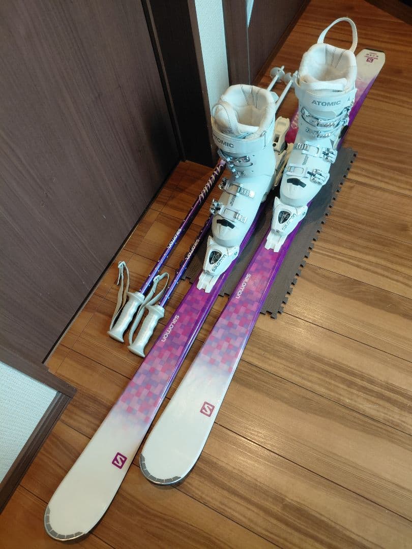 美品【ハイエンド】SALOMON レディース スキーセット メンテ・WAX済み✔