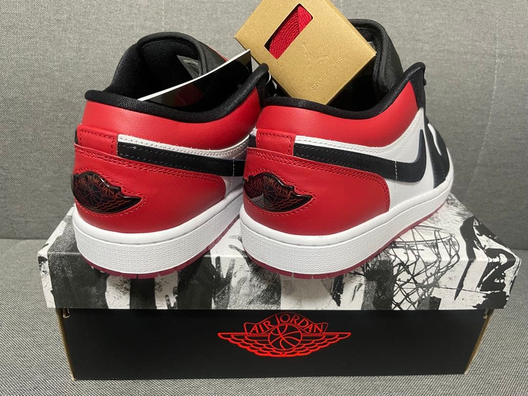 Air Jordan 1 Low ブラック/ホワイト/レッド 男性27.5 cm