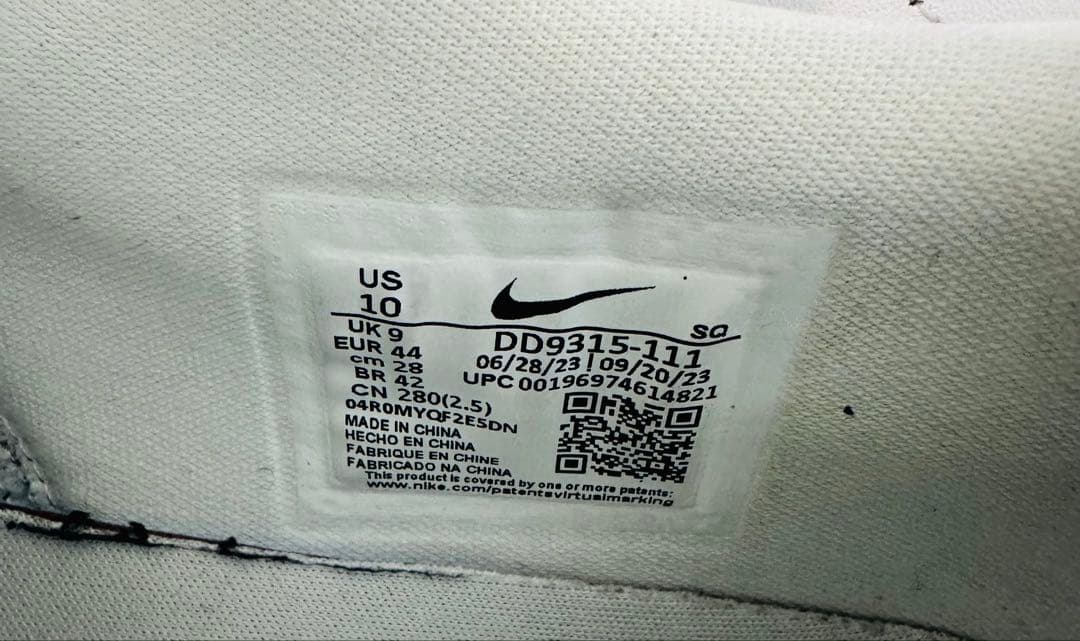 美品 NIKE AIR JORDAN 1 LOW GOLF ホワイト 28