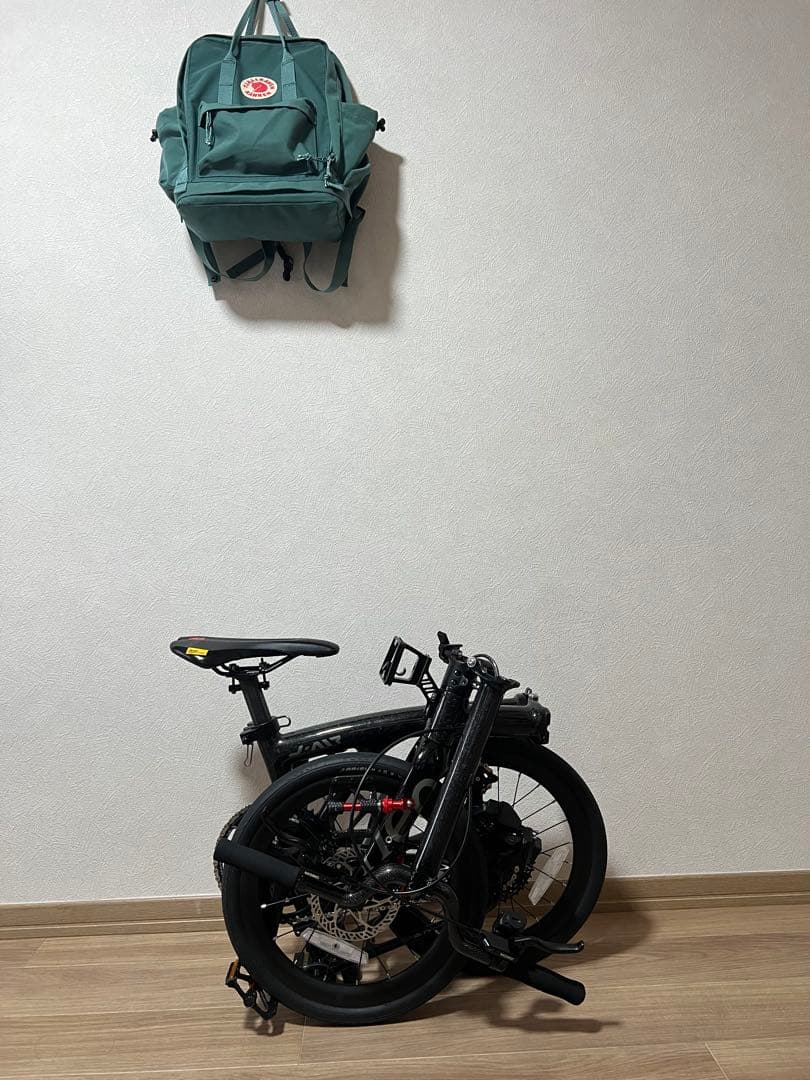 カーボンフレーム 12速電動変速 Brompton系 折りたたみ自転車16インチ