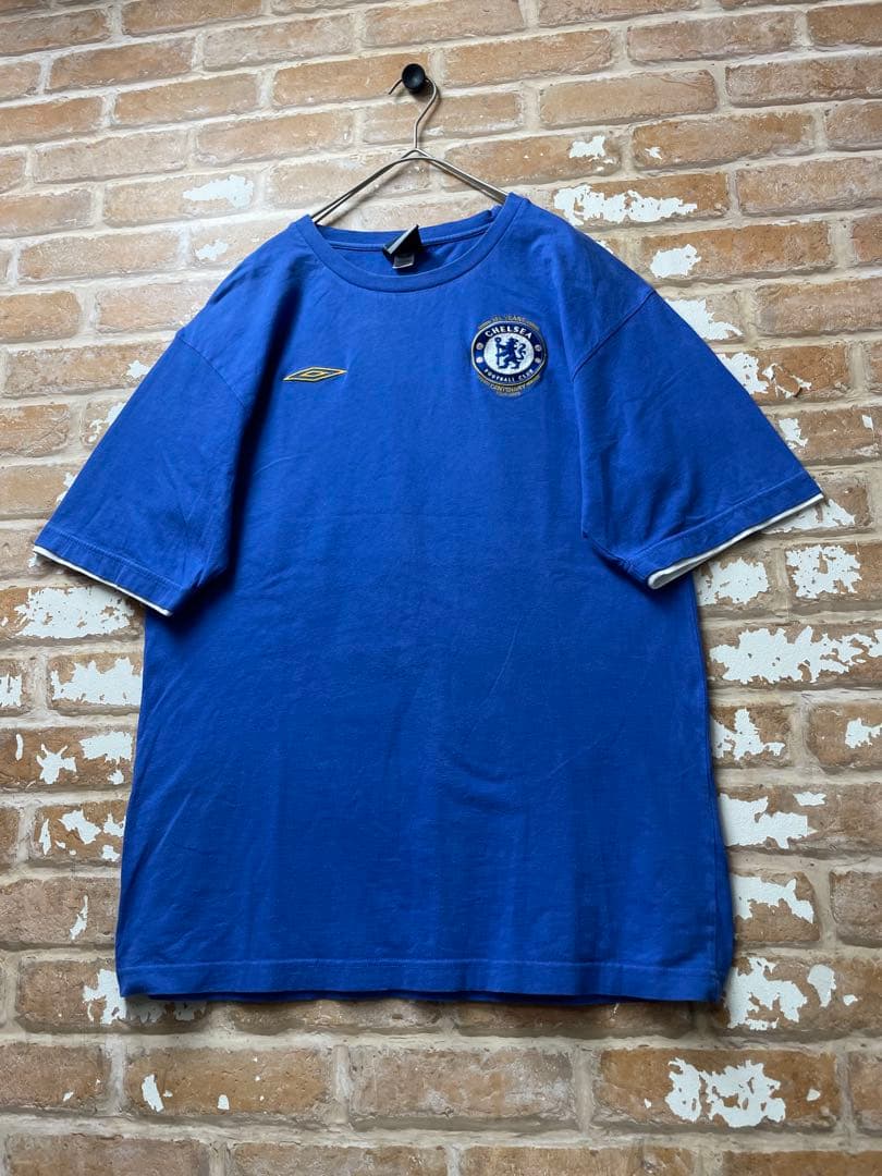 90s アンブロ　UMBRO Tシャツ　サッカーシャツ　チェルシー　刺繍　古着