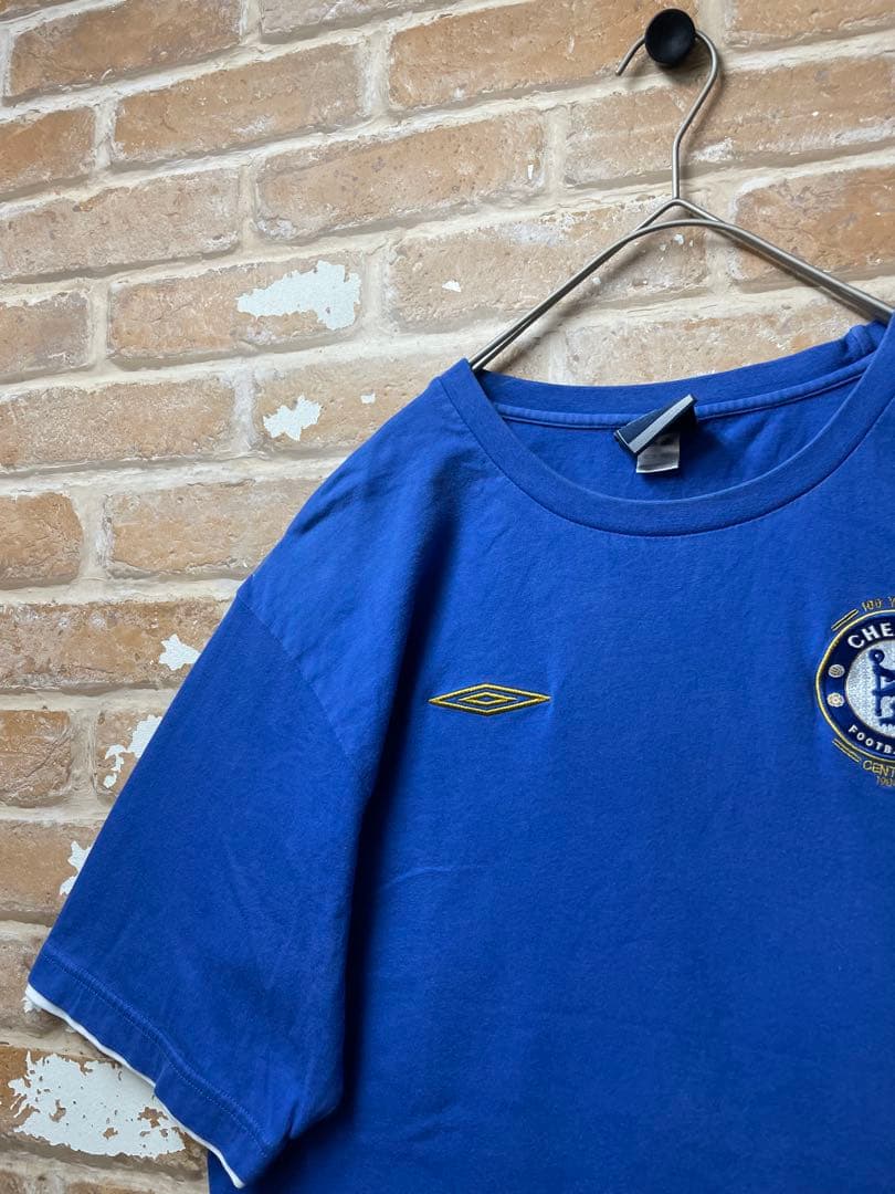 90s アンブロ　UMBRO Tシャツ　サッカーシャツ　チェルシー　刺繍　古着