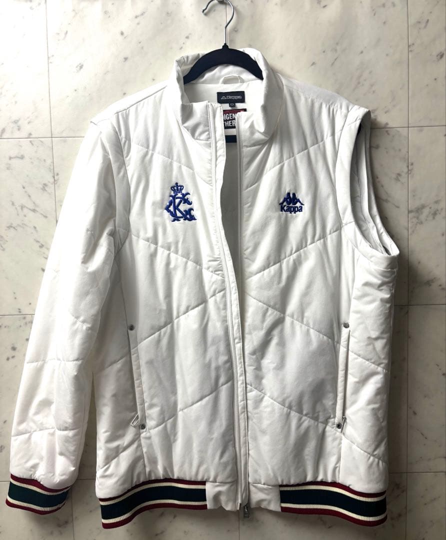 【極美品2WAY】Kappa カッパ 中綿ジャケット ベスト デタッチャブル 白