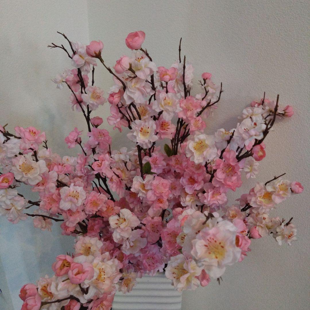 白、ピンク、薄紅の桜 造花７本