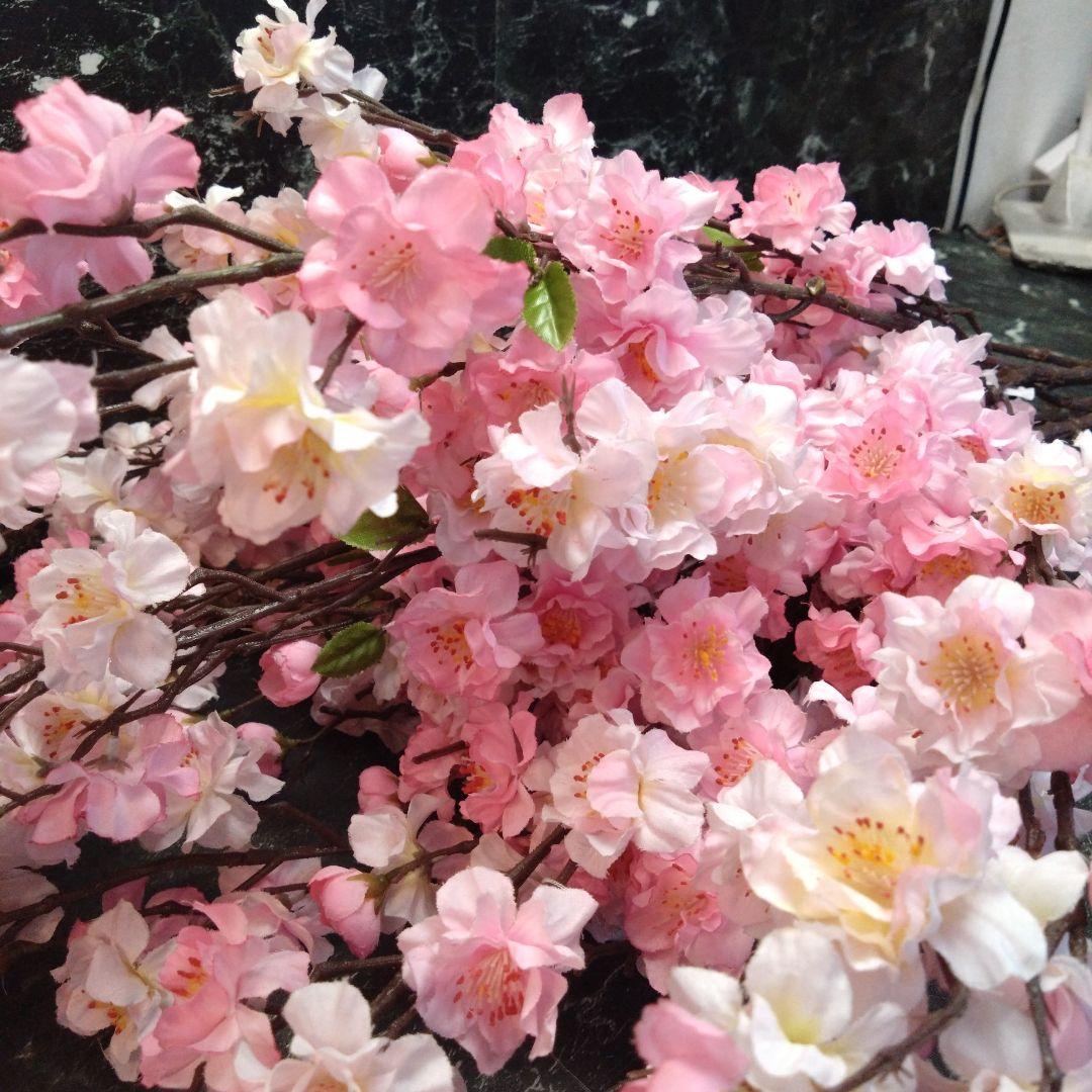 白、ピンク、薄紅の桜 造花７本