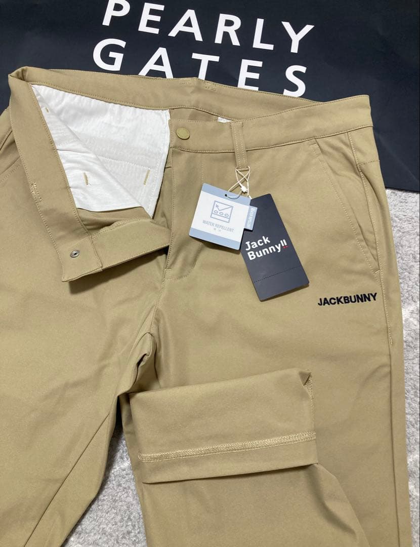 新品 パーリーゲイツ ジャックバニー ポリエステルツイル パンツ(4)Mベージュ