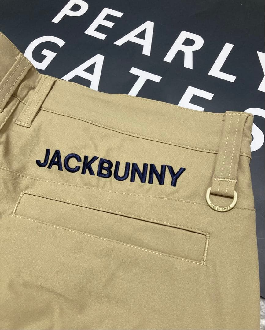 新品 パーリーゲイツ ジャックバニー ポリエステルツイル パンツ(4)Mベージュ
