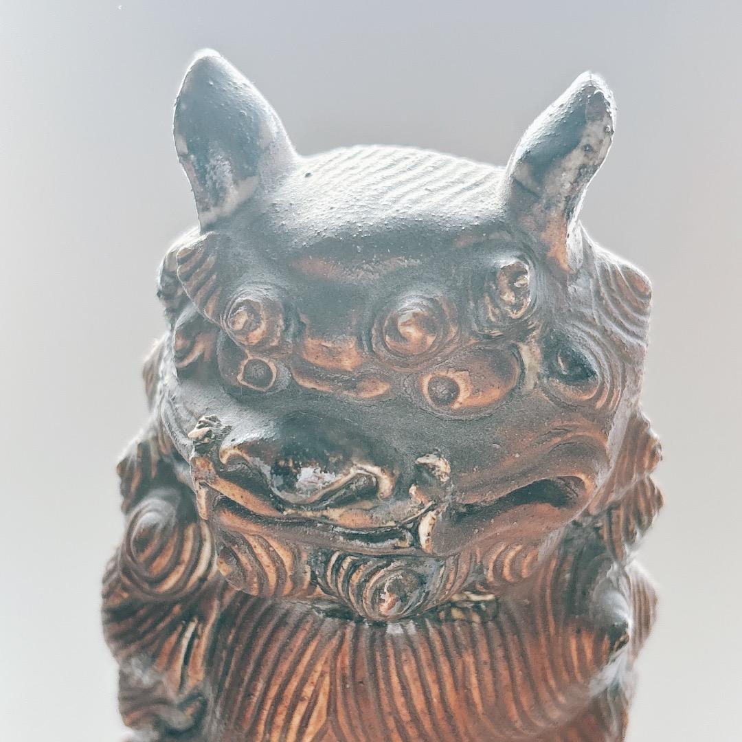 希少　守護神　重厚感ある シーサー　備前焼　蔵出し　狛犬　骨董　時代物　置物