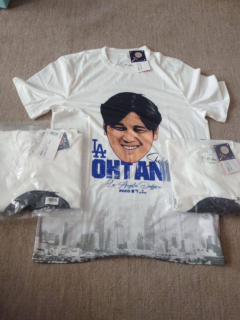 FOCO 大谷翔平 LAドジャース Tシャツ Ｓ 白 新品未使用 3枚セット