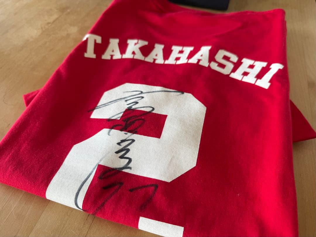 広島カープ OB会公認 高橋慶彦氏直筆サインＴシャツ シリアルナンバーXLサイズ