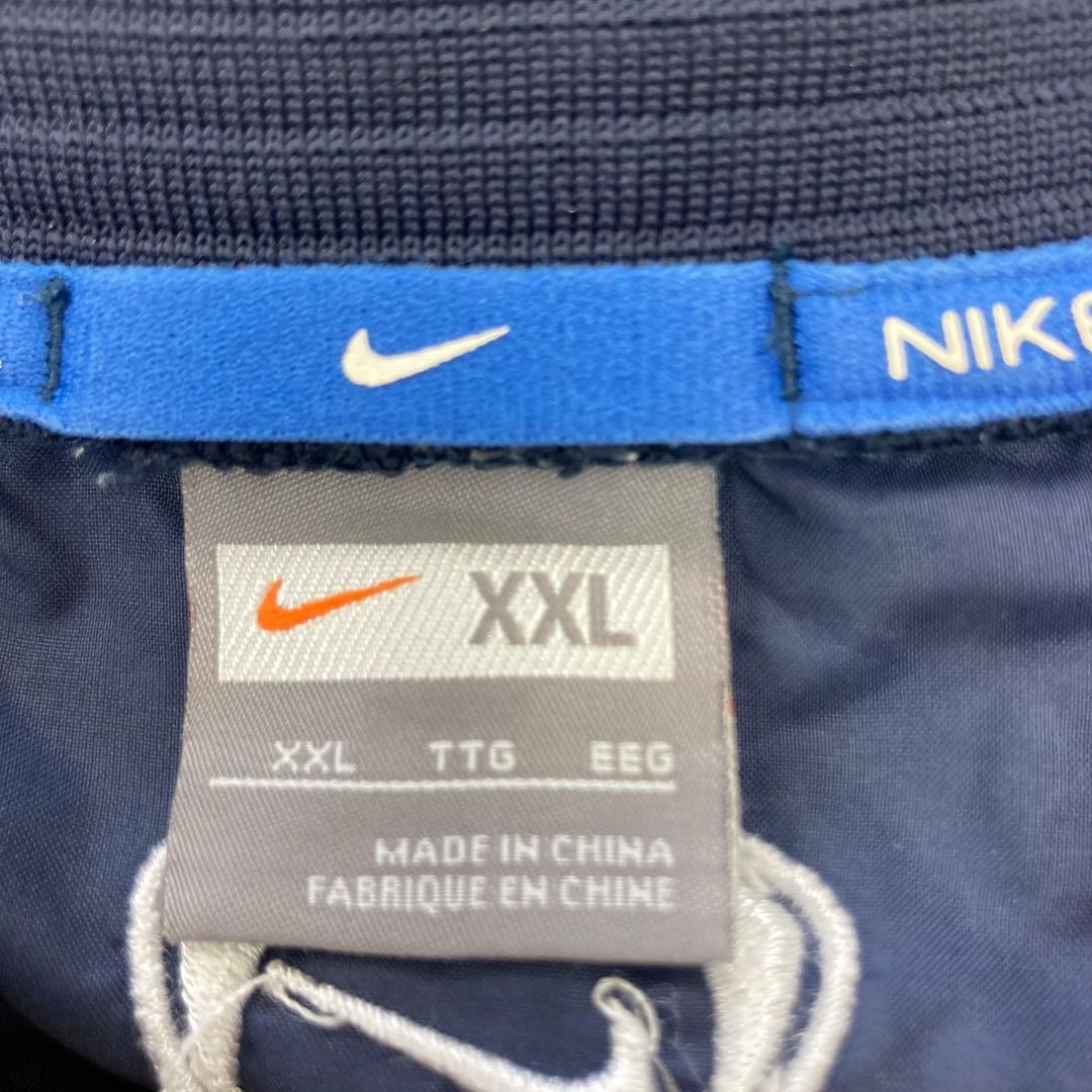 NIKE ナイキ ビッグロゴ ナイロンプルオーバージャケット ピステ XXL 紺