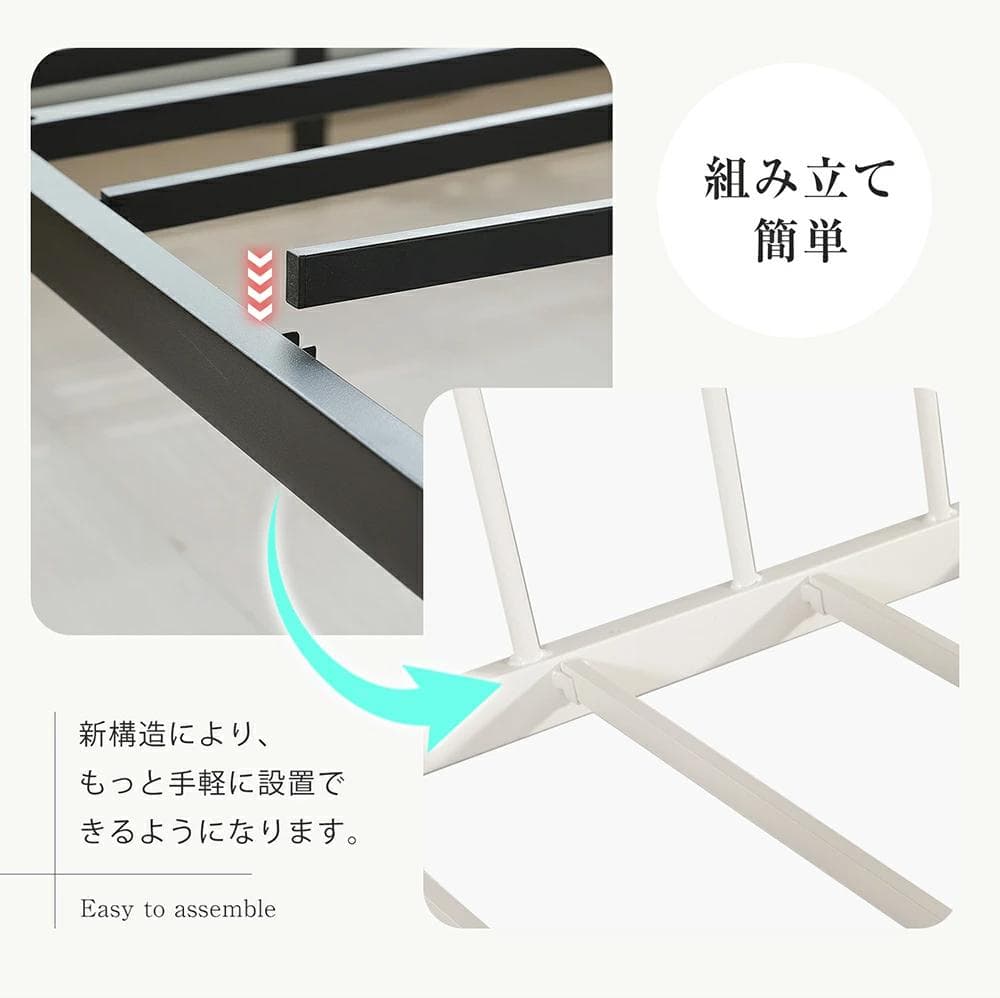 ロフトベッド パイプベッド シングル 高さ110cm 子供ベッド　WHITE