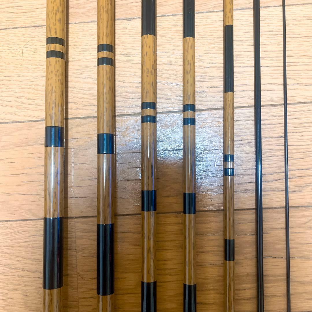 超希少 美品 シマノ 朱紋峰 嵐水 ニ十四 24尺 7本継 ヘラ竿 和竿