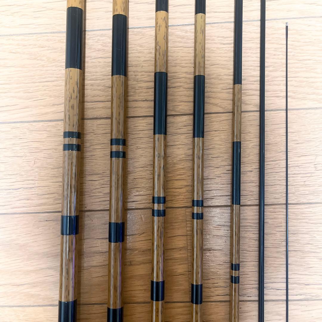 超希少 美品 シマノ 朱紋峰 嵐水 ニ十四 24尺 7本継 ヘラ竿 和竿