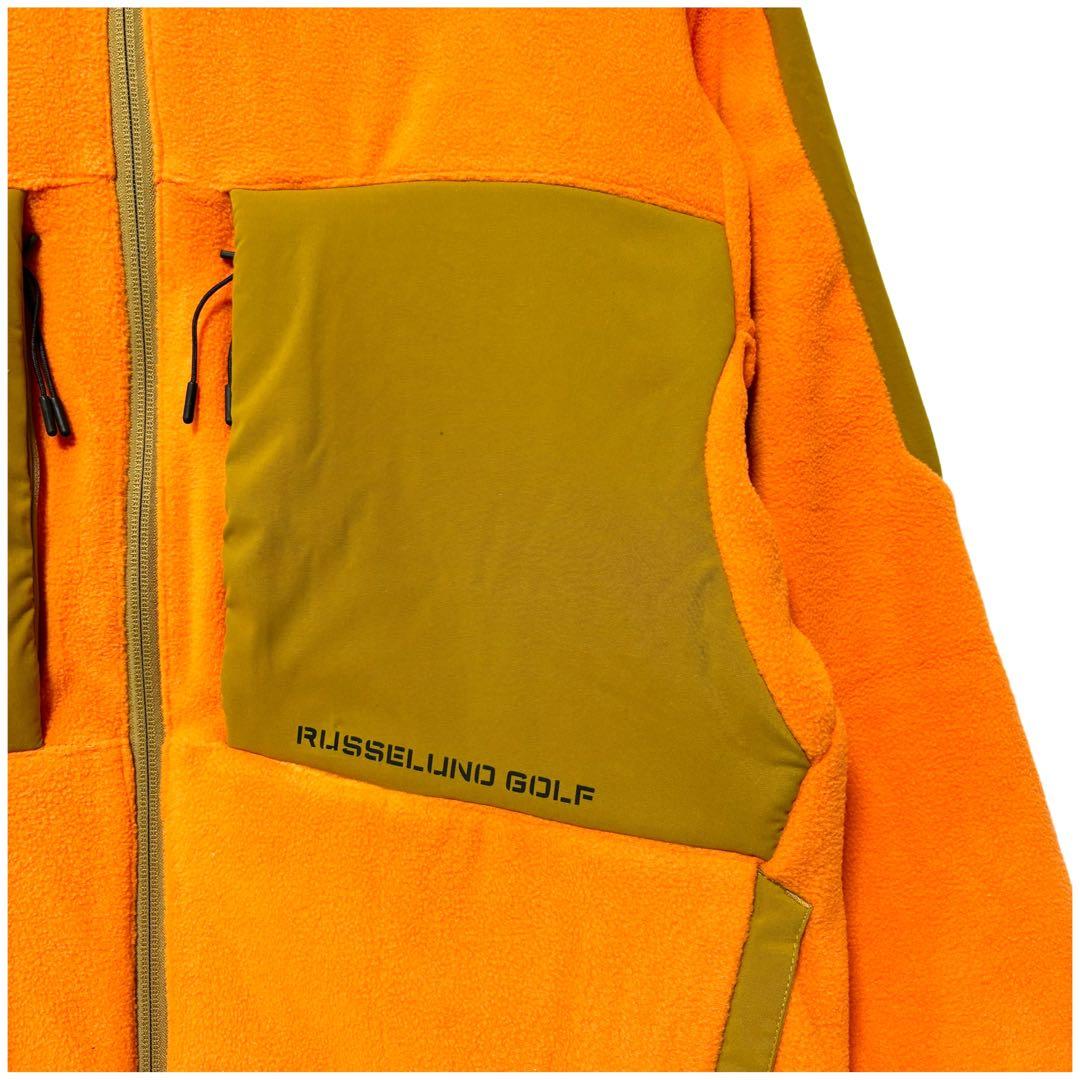 新品 ラッセルノ ゴルフ マイクロ フリース ブルゾン オレンジ XL 6