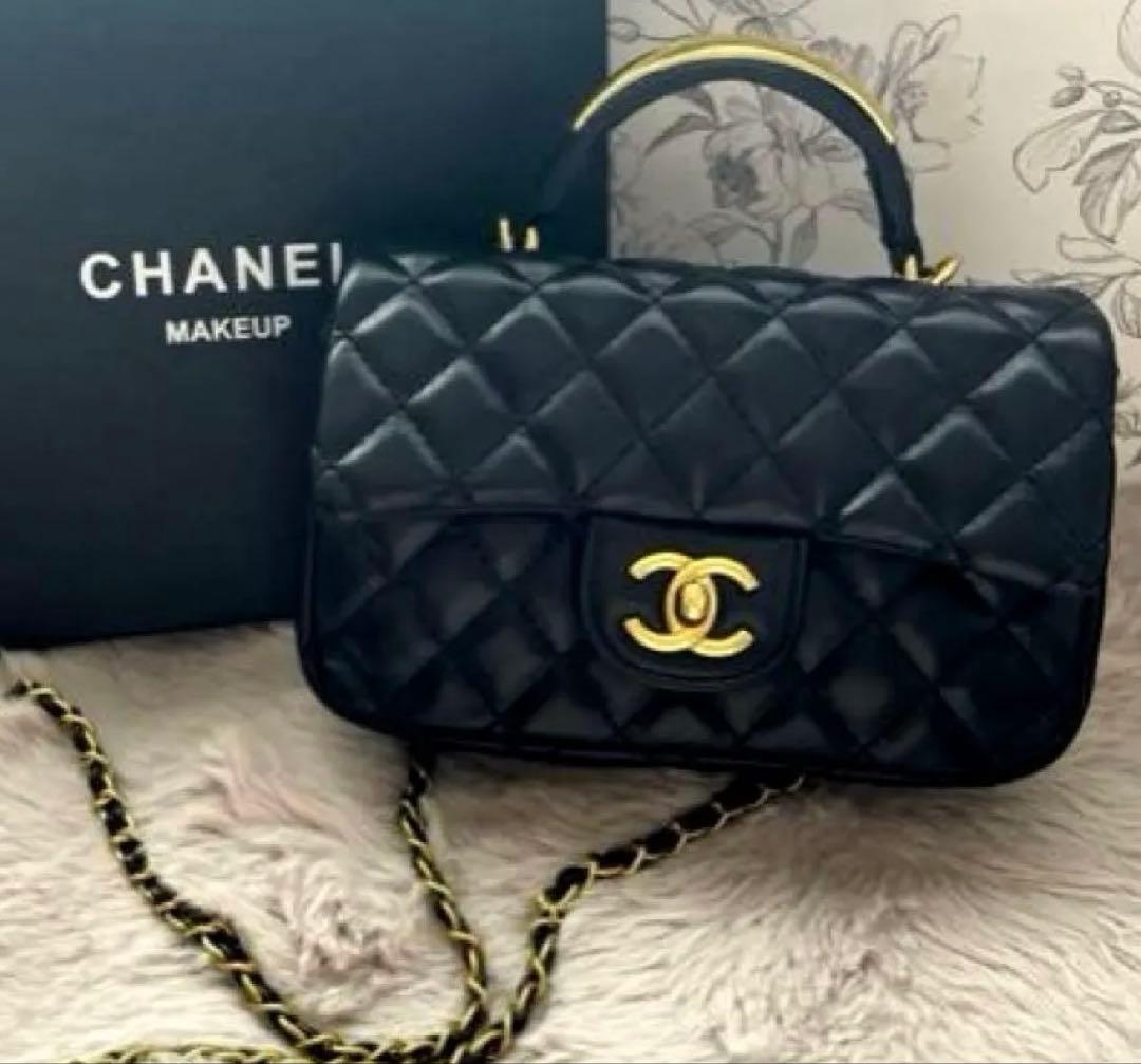 【専用購入で1000円引き】CHANEL ハンドルゴールドプレート　キルティング