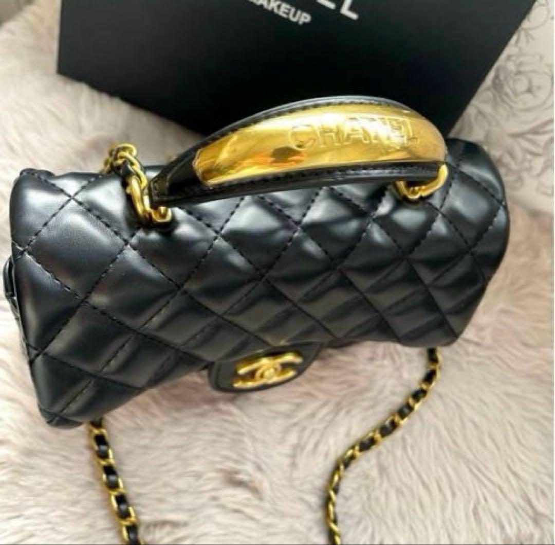 【専用購入で1000円引き】CHANEL ハンドルゴールドプレート　キルティング