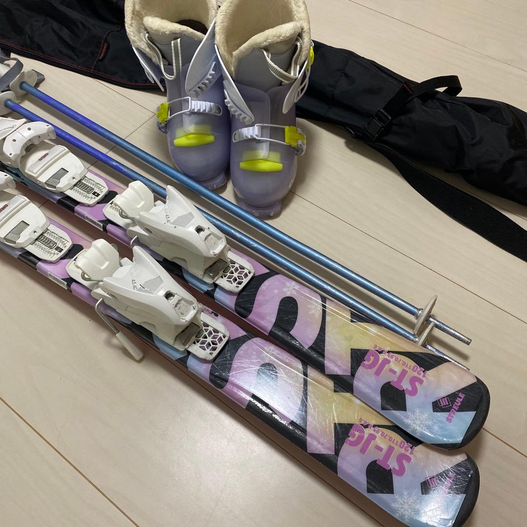 saaaジュニア 女子向きスキー4点セット 板120cm