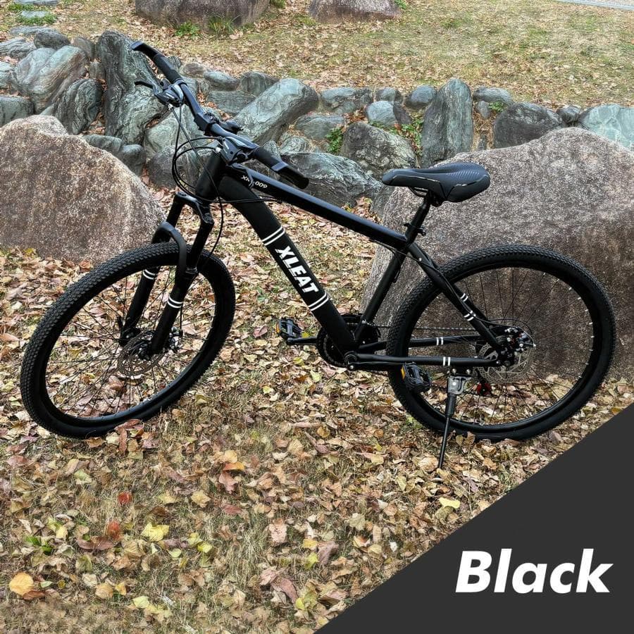 マウンテンバイク 26インチ タイヤ 軽量 自転車 21段変速（ブラック）