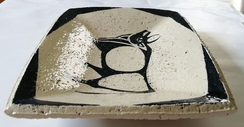 福田平八郎　雄牛飾皿