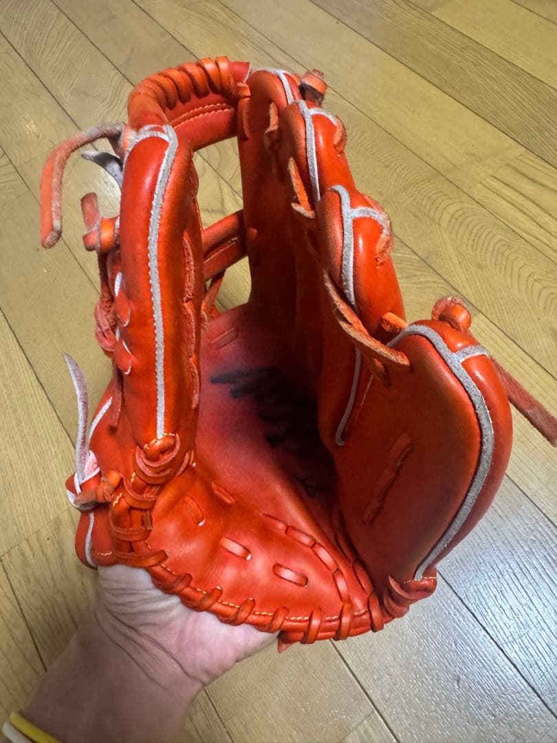 ♤*様 ミズノプロ 硬式グローブ オレンジ 坂本勇人選手モデル(オーダー品)