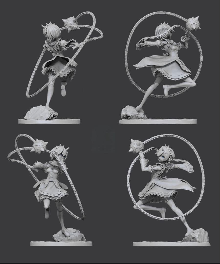 リゼロ　ガレージキット　レム　ガレージキット　未塗装未組立　1/7: