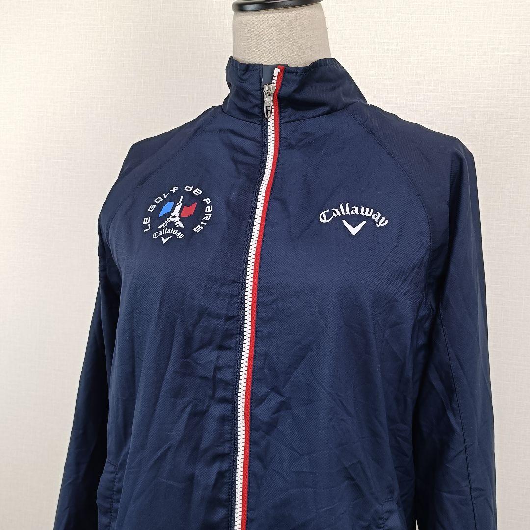 【a2268】Callaway ゴルフ 2way 薄手 ジャケットM ネイビー