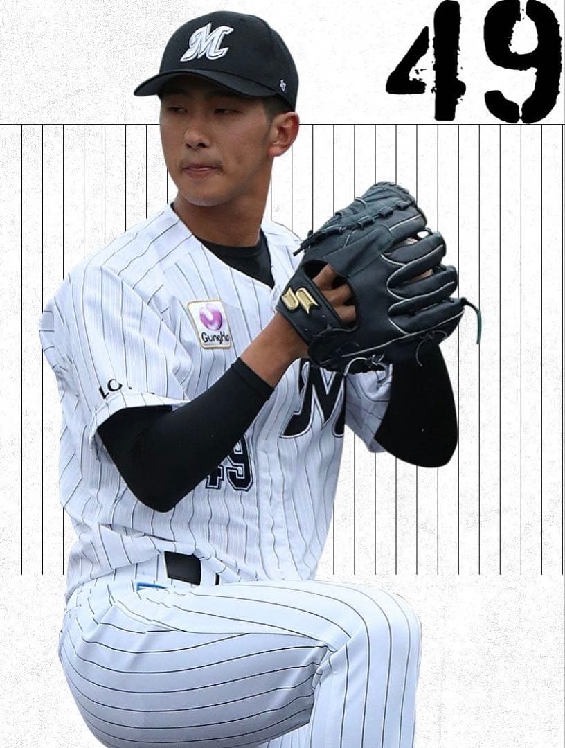 も*）様 千葉ロッテマリーンズ本前郁也選手実使用グローブ