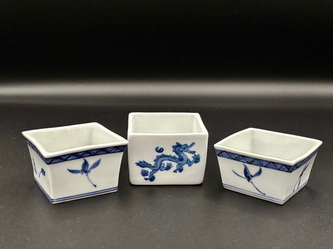 京焼　二条流　煎茶道具　茶器　煎茶道具　巾筒　さいころ遊び　座興盃　3点セット