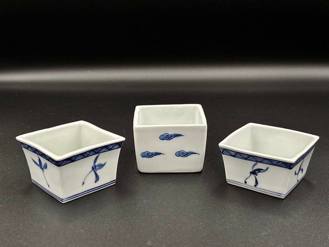 京焼　二条流　煎茶道具　茶器　煎茶道具　巾筒　さいころ遊び　座興盃　3点セット