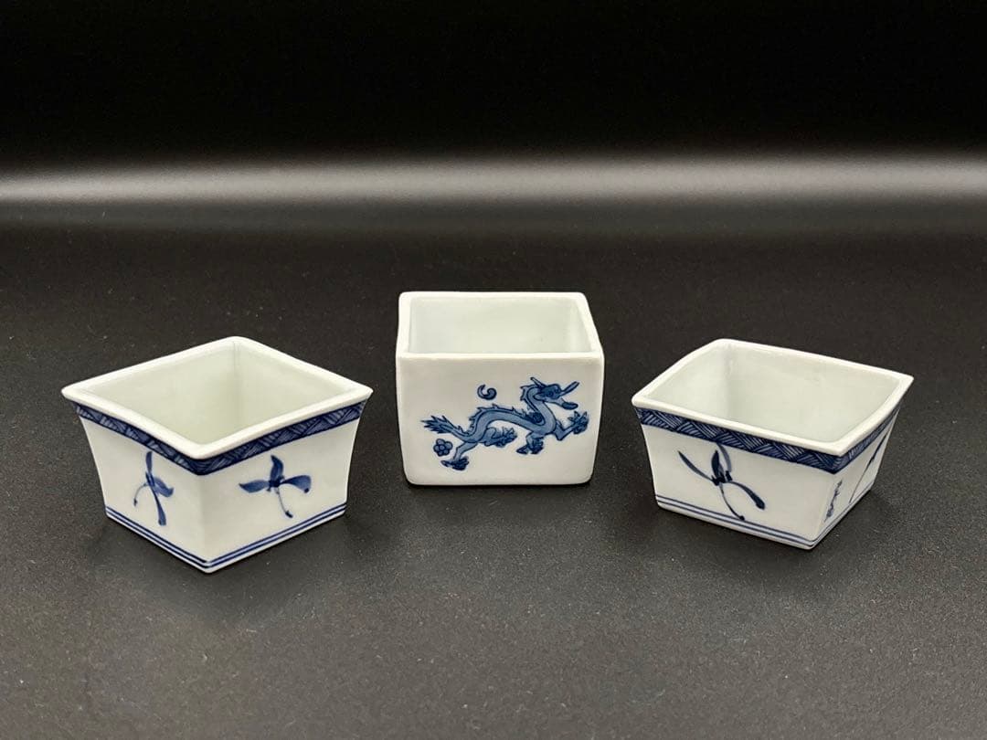 京焼　二条流　煎茶道具　茶器　煎茶道具　巾筒　さいころ遊び　座興盃　3点セット