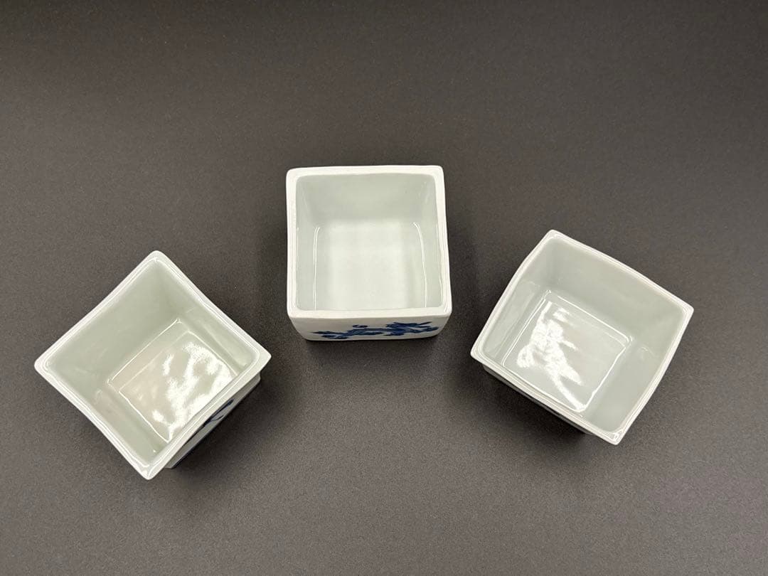 京焼　二条流　煎茶道具　茶器　煎茶道具　巾筒　さいころ遊び　座興盃　3点セット