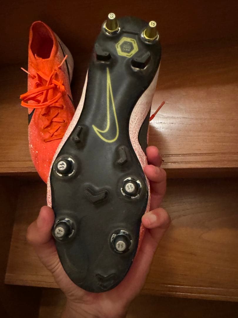 Nike マーキュリアル取り合え式 サッカーシューズ スパイク オレンジ25.5