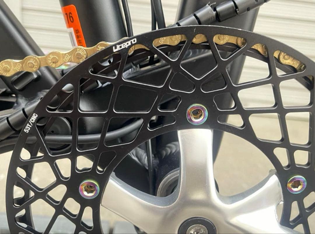 Litepro MATEに対応♪軽量スパイダーチェーンリング53T BCD130