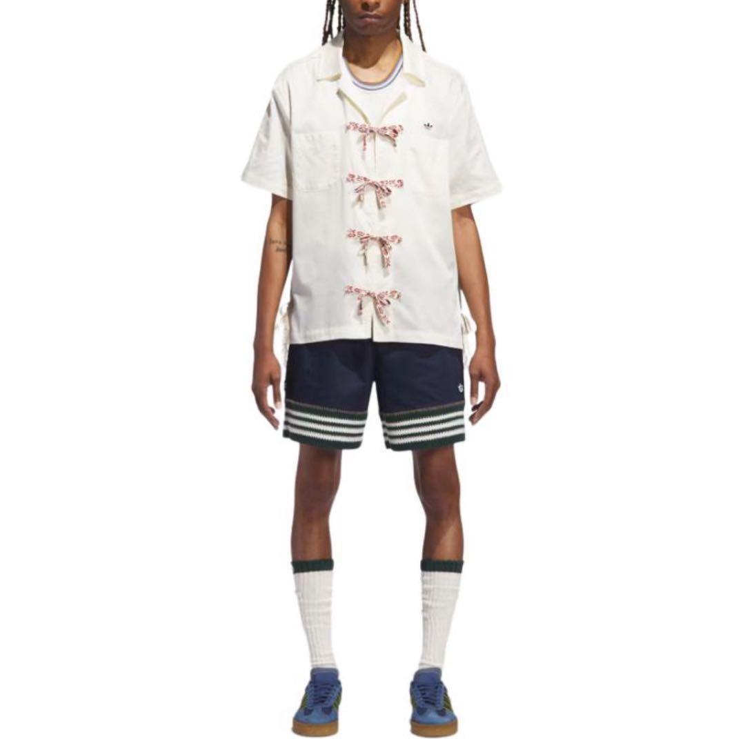 新品XS ADIDAS X CLOT ボウリングシャツ ホワイトJP1599