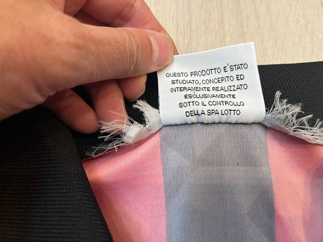 Milan A.C. Lotto シャツ 赤黒ストライプ